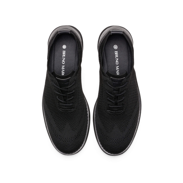 [KnitFlex Breeze+] Men's Breathable Mesh Oxford Sneakers - ALL BLACK - 3